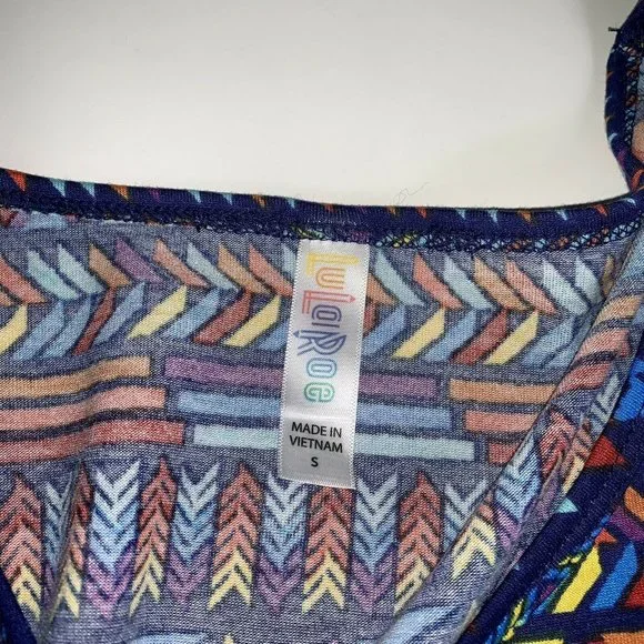 Lularoe Lynnae Womens Long Sleeve Top Small Geometric Southwestern Blue Purple - Picture 3 of 5